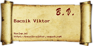 Bacsik Viktor névjegykártya