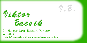 viktor bacsik business card